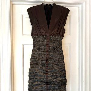 Nicole Miller Metallic Black Dress Size 8P